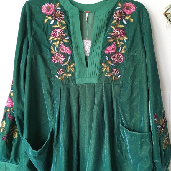 Free People Mia Velvet Embroidered Mini Dress - Picture 4 of 5
